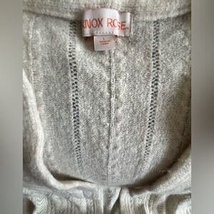 Knox Rose Women’s Cardigan Knit Sweater, Cream Color, Acrylic Blend; Size L
